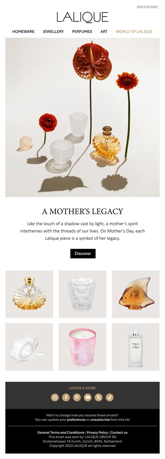 Lalique newsletter: A Mother’s Legacy, product selection
